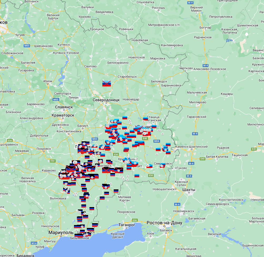 Блогер создал онлайн карту с военными объектами ВС РФ на Донбассе (фото)