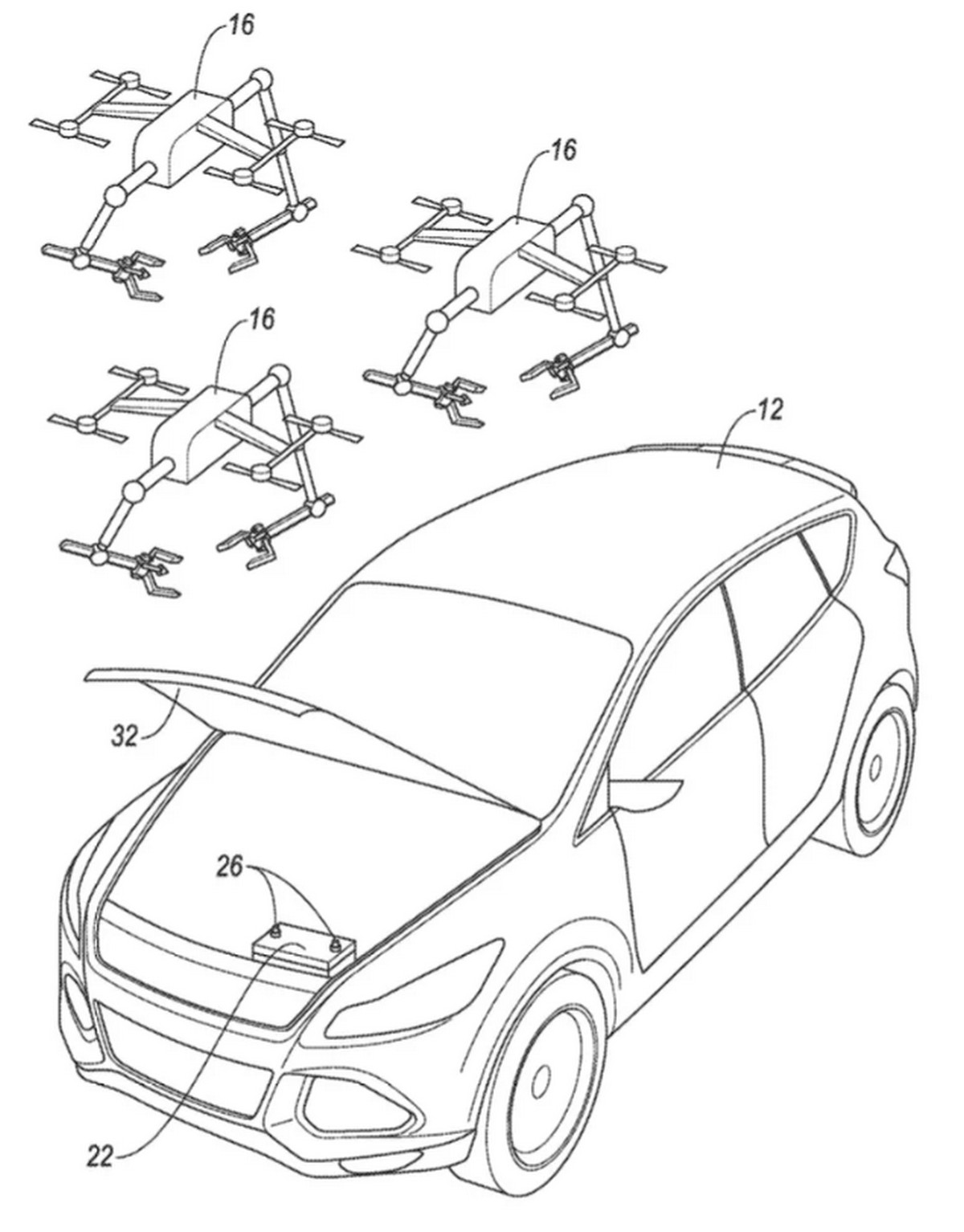 Дрон поможет завести авто, если аккумулятор разрядился: Ford запатентовал  идею (фото)