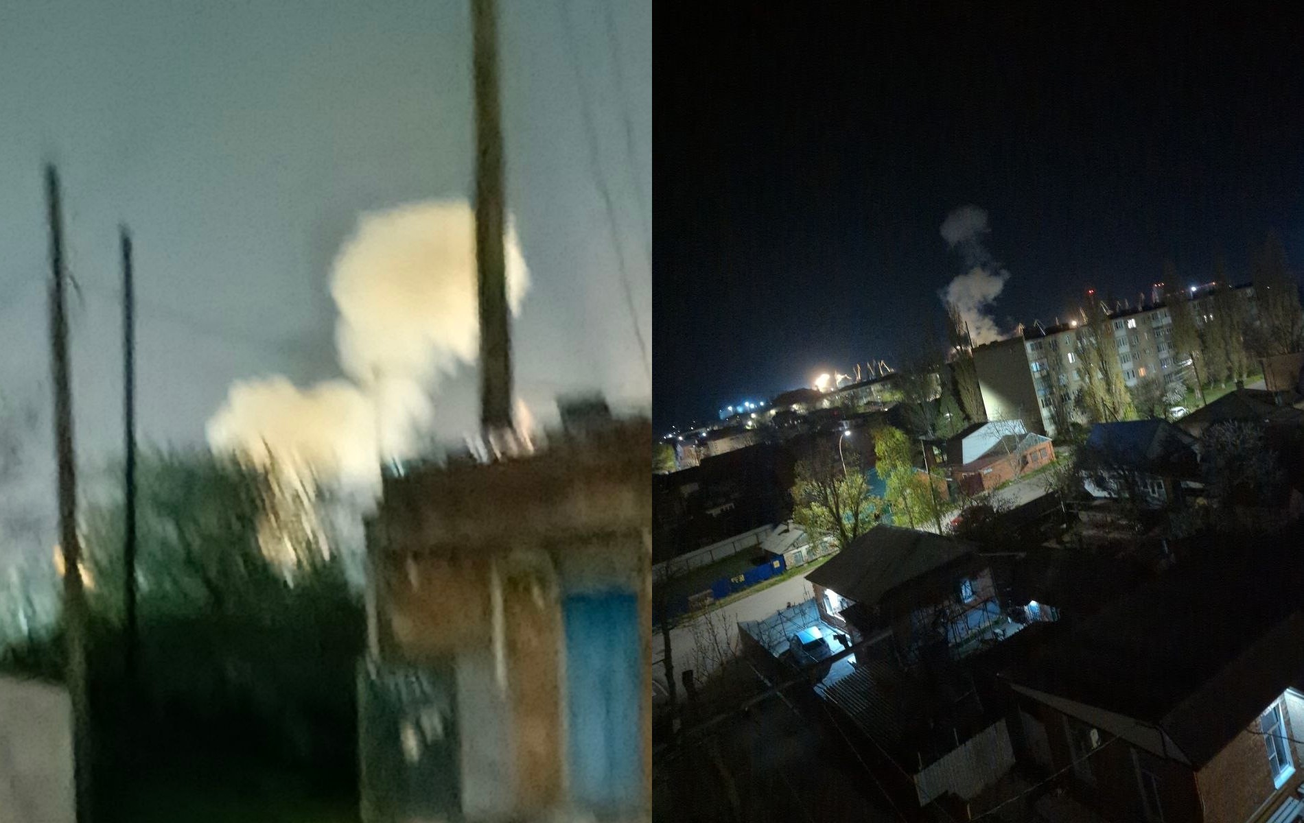 Краснодарський край РФ атакували дрони: спалахнула пожежа у районі морського порту (відео)