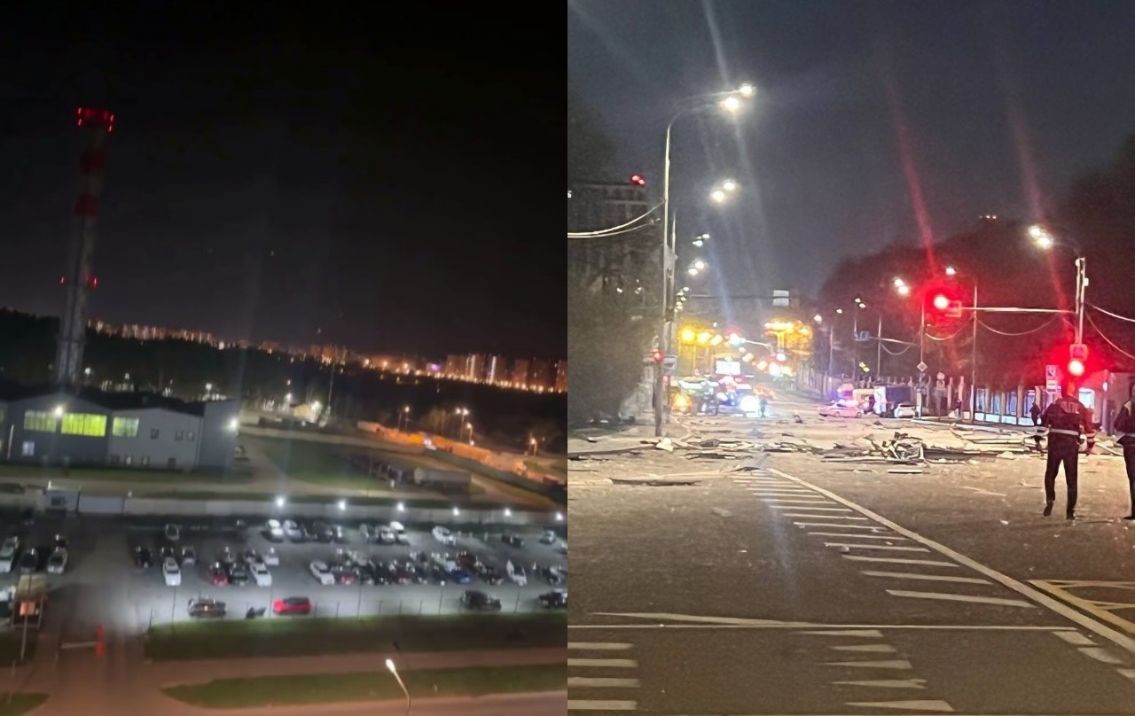 Москву атакували безпілотники: уламки попадали посеред вулиць, дрон влетів у будівлю елітного ЖК (відео)