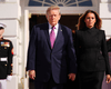 "Не может идти прямо": Трамп "вытолкнул" Меланию с красной дорожки во время визита Си (видео)
