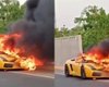 Дорогой суперкар Lamborghini сожгли во время ссоры (видео)