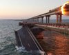 Автодорога под водой: появились новые фото разрушений Крымского моста