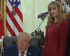 Жінка у червоному біля Трампа налякала мережу: що про неї відомо (фото)