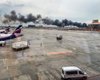 Появились кадры посадки горящего самолета SSJ- 100 в аэропорту Шереметьево