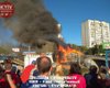 На Борщаговке в Киеве пылали МАФы, у пожарных не было воды