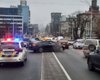 На Шулявском мосту рухнули три фонаря (фото, видео)