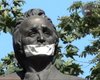 Во Львове заклеили рты памятникам выдающимся украинцам