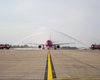 Первый за четыре года самолет Wizz Air в Харькове встретили водяным салютом