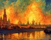 Кремль в огне: художник показал, как нейросеть видит пылающий центр Москвы (фото)