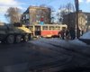 В Днепропетровске БТР протаранил трамвай