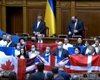 Нардепи провели в парламенті акцію подяки Заходу за військову допомогу Україні (відео)