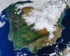 ESA показали снимок заснеженной Испании из космоса