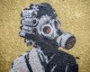 "Женщина в противогазе": граффити Бэнкси выставляют в Киево-Печерской лавре (фото)
