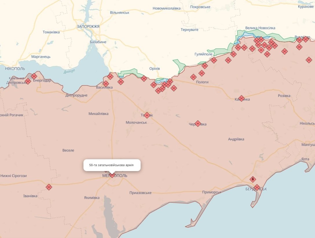 фронтовая карта Украины