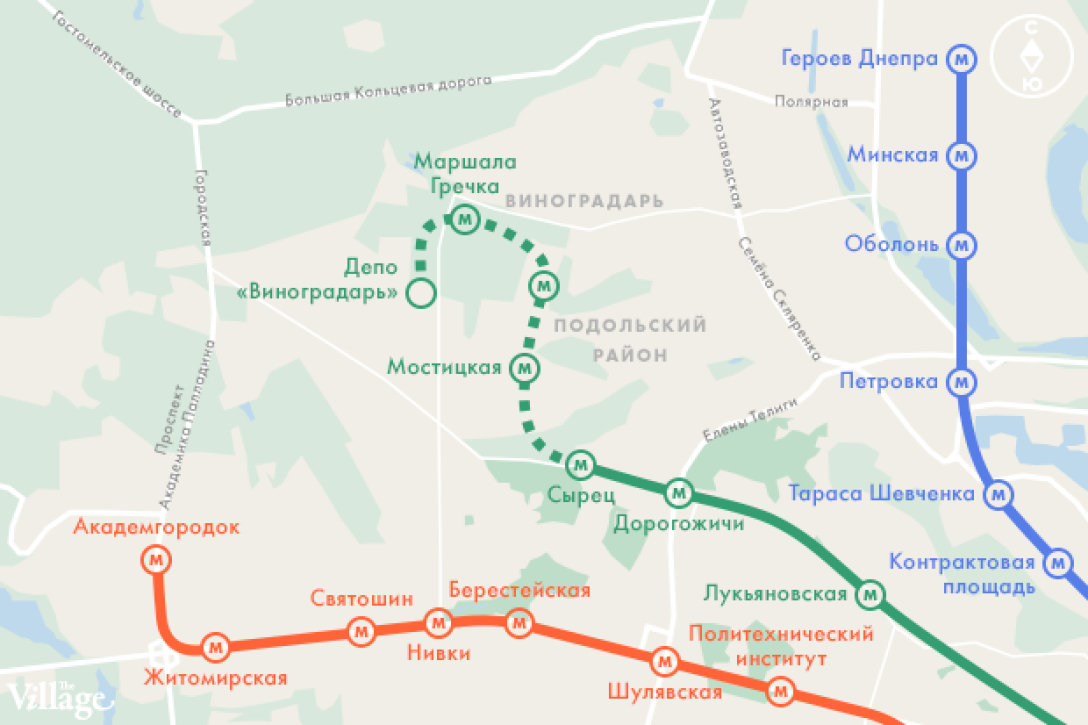 Метро в Києві, КМДА, Київський метрополітен, метро Виноградар, схема