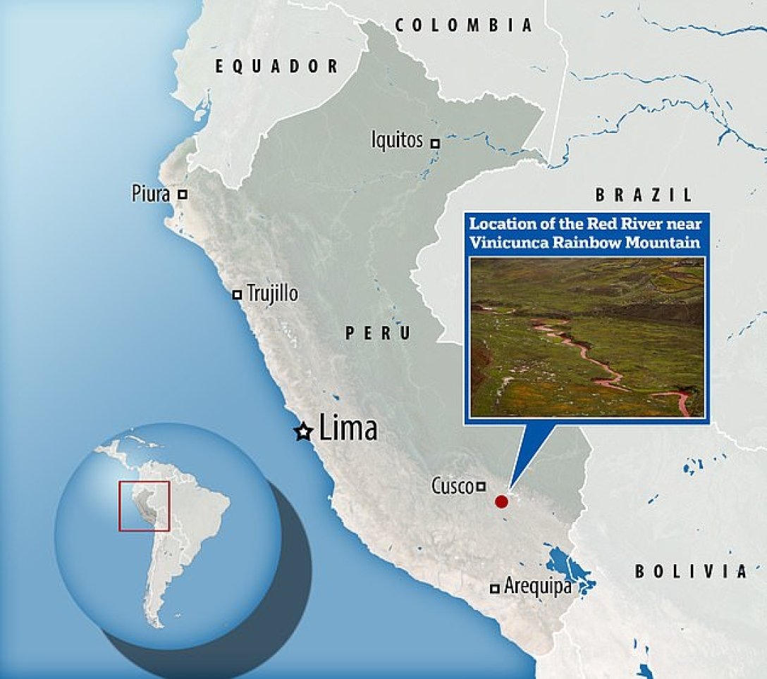 Червена река в Перу: карта