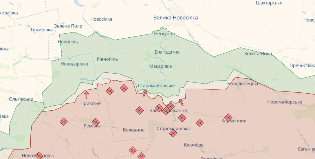 Новопавловское направление, карта
