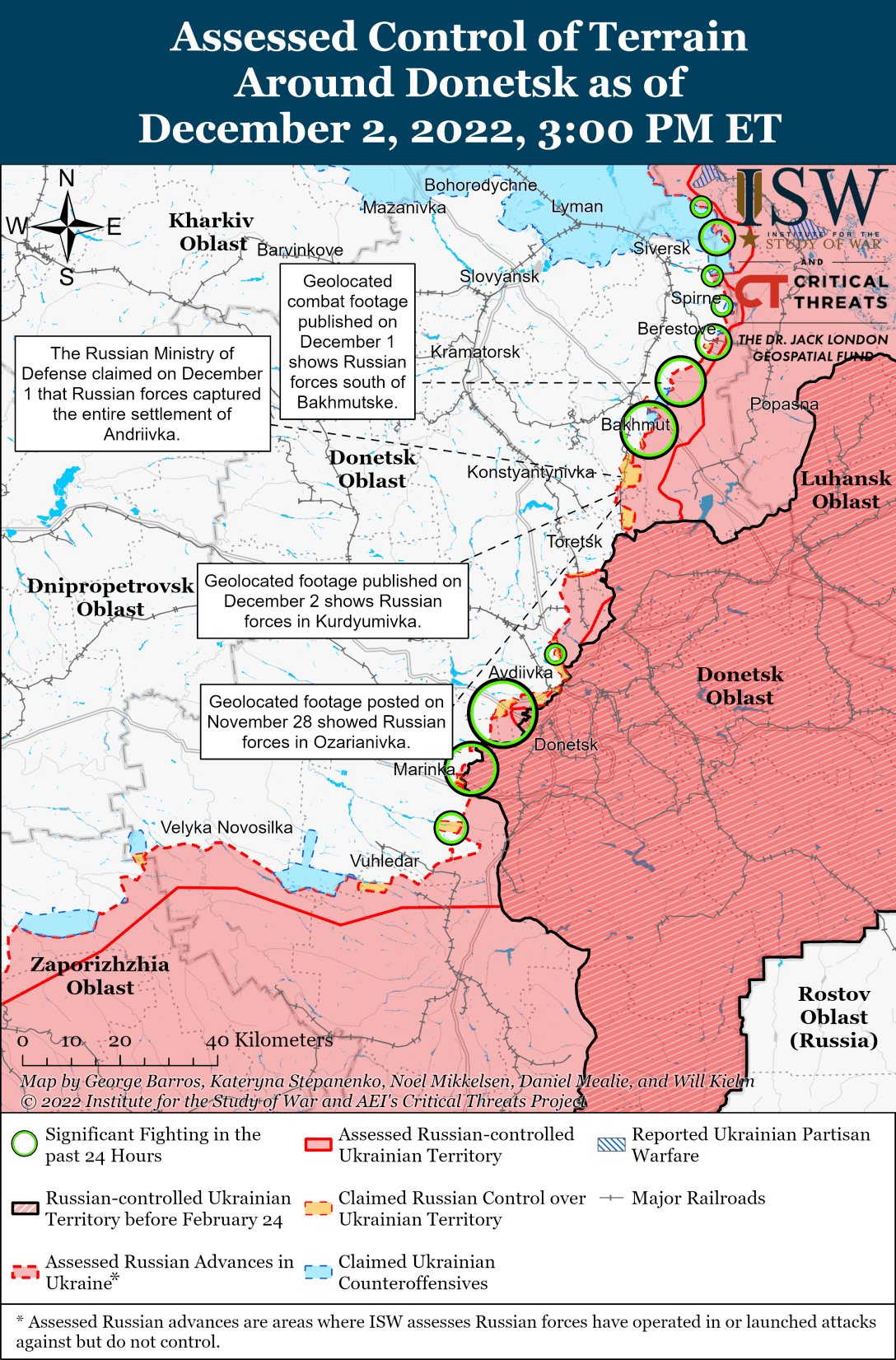 Карта боевых действий под бахмутом