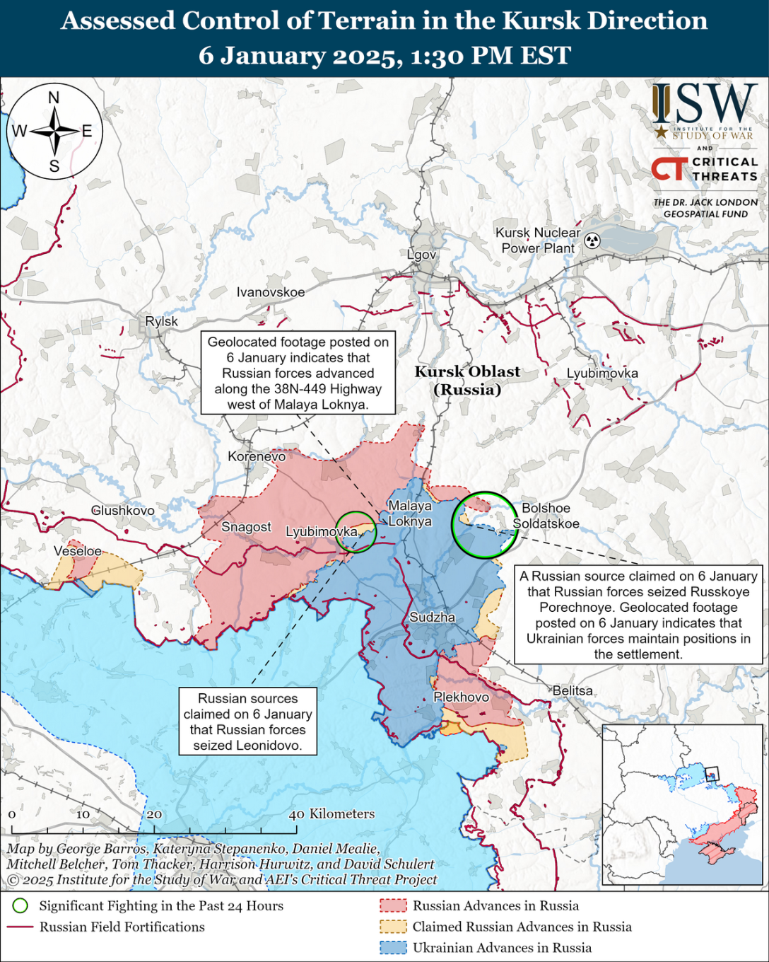 Настпу ЗСУ, Курська область, 6 січня, ISW