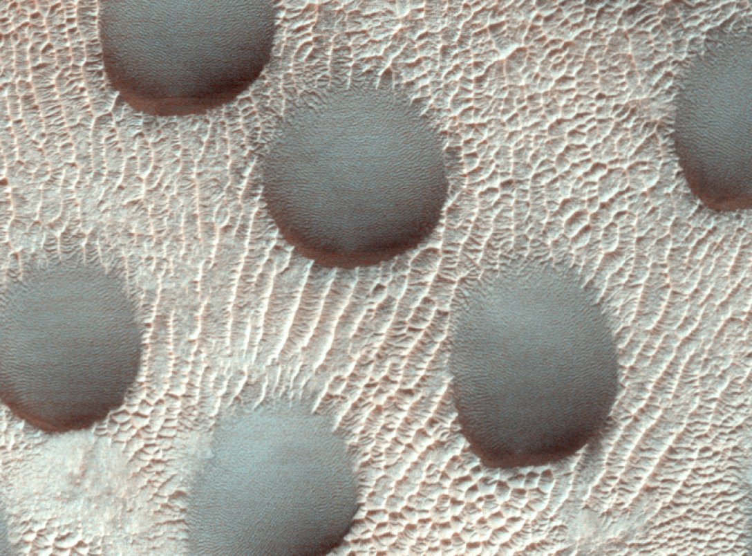 Марс, песчаные дюны, поверхность Марса