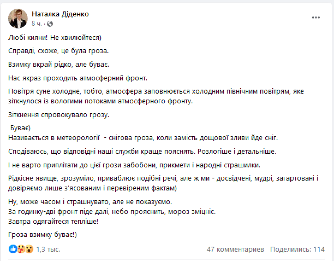 Пост Наталії Діденко