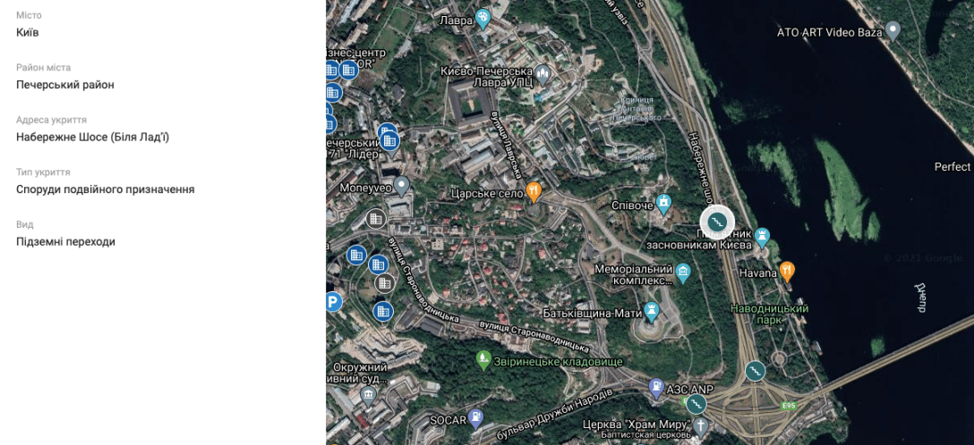 Інтерактивна карта бомбосховищ Києва (2)
