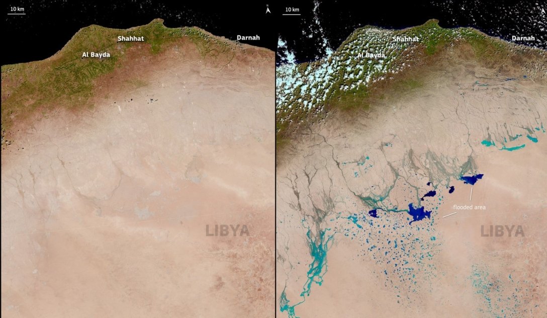 Либия, ураган, наводнение