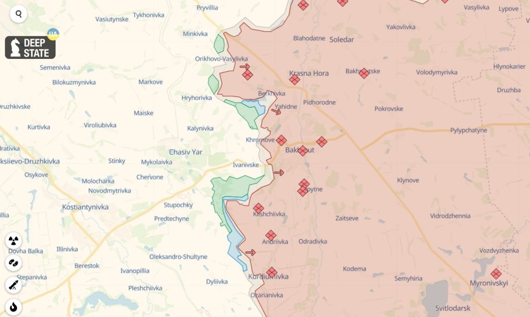 Бахмут карта боев