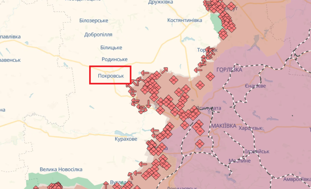 Командування ЗСУ могло приготувати росіянам пастку під Покровськом. Карта DeepState