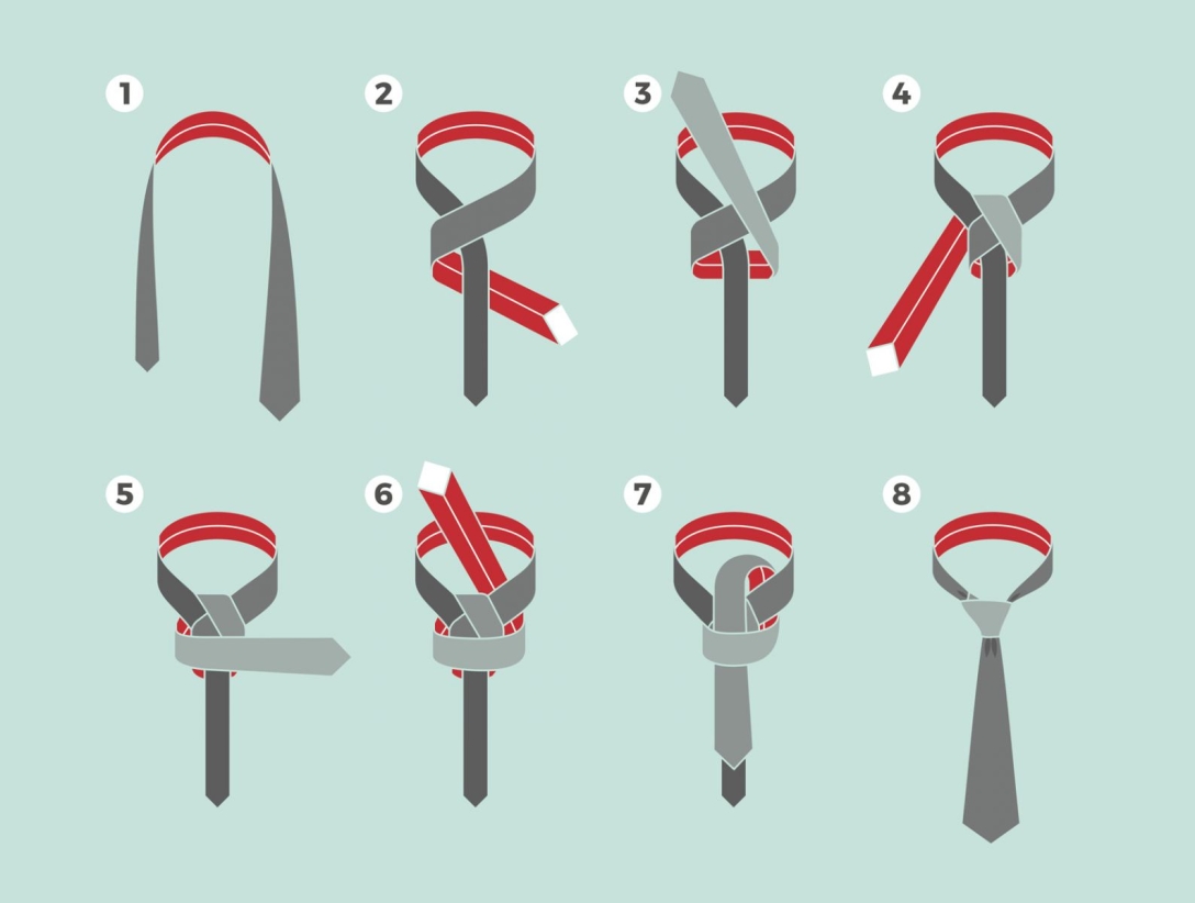 Завязать галстук пошагово классический узел