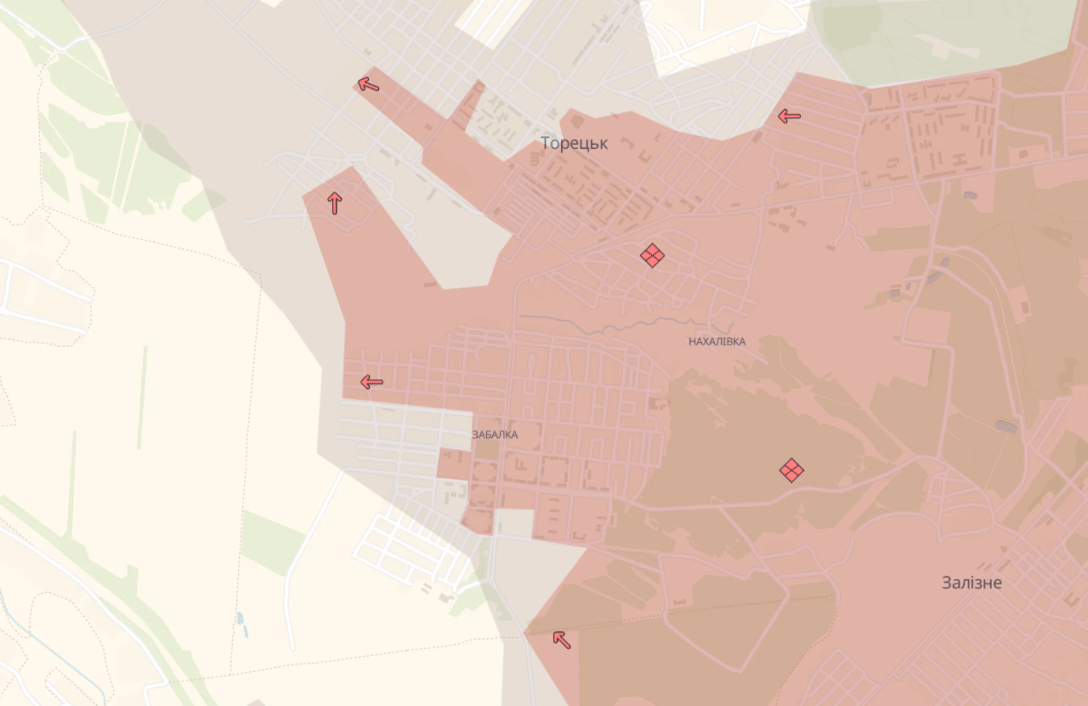 ЗС РФ просунулися у Торецьку та ще 8 населених пунктах на Донеччині, — DeepState