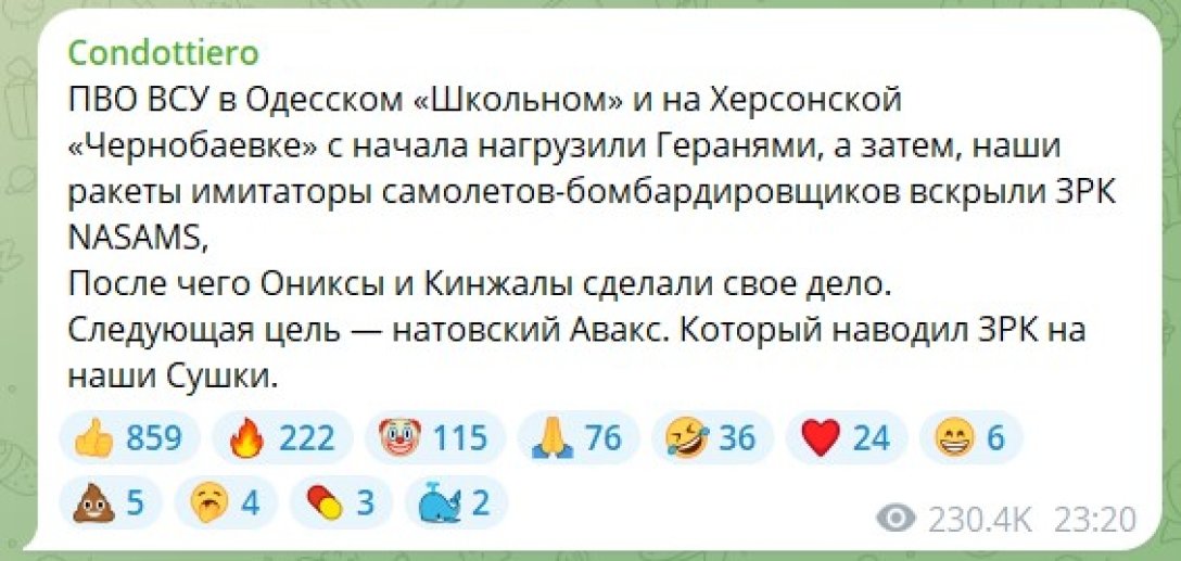 Российский Telegram-канал, публикация