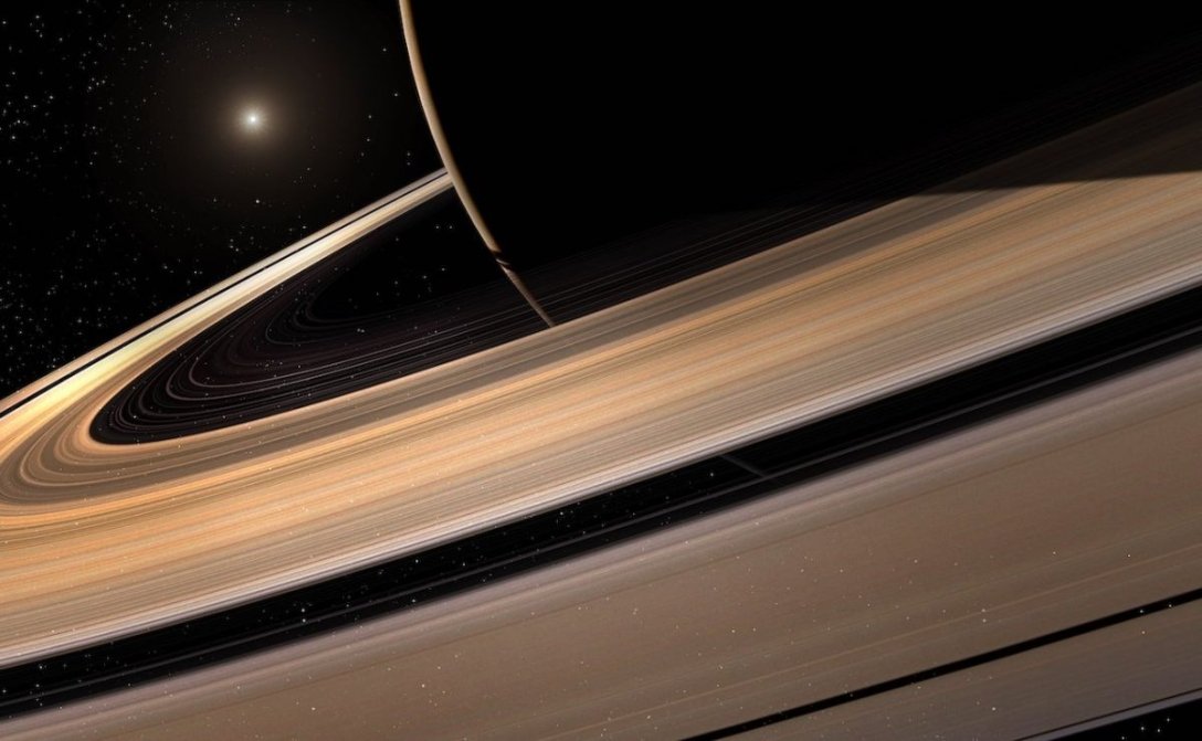 кольца Сатурна, Сатурн, Солнце, космос, фото