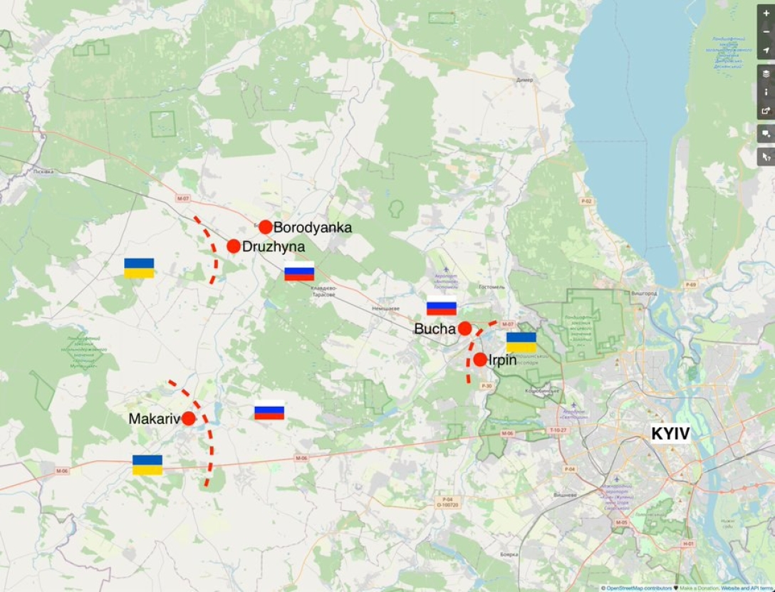 карта боев, котел, армия рф, бои под киевом, киевская область