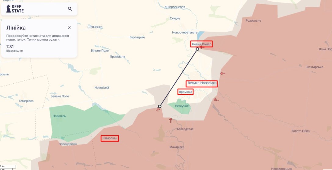Наступ РФ, Донецька область, Донбас, Времівка, Велика Новосілка, 27 грудня, карта, DeepState