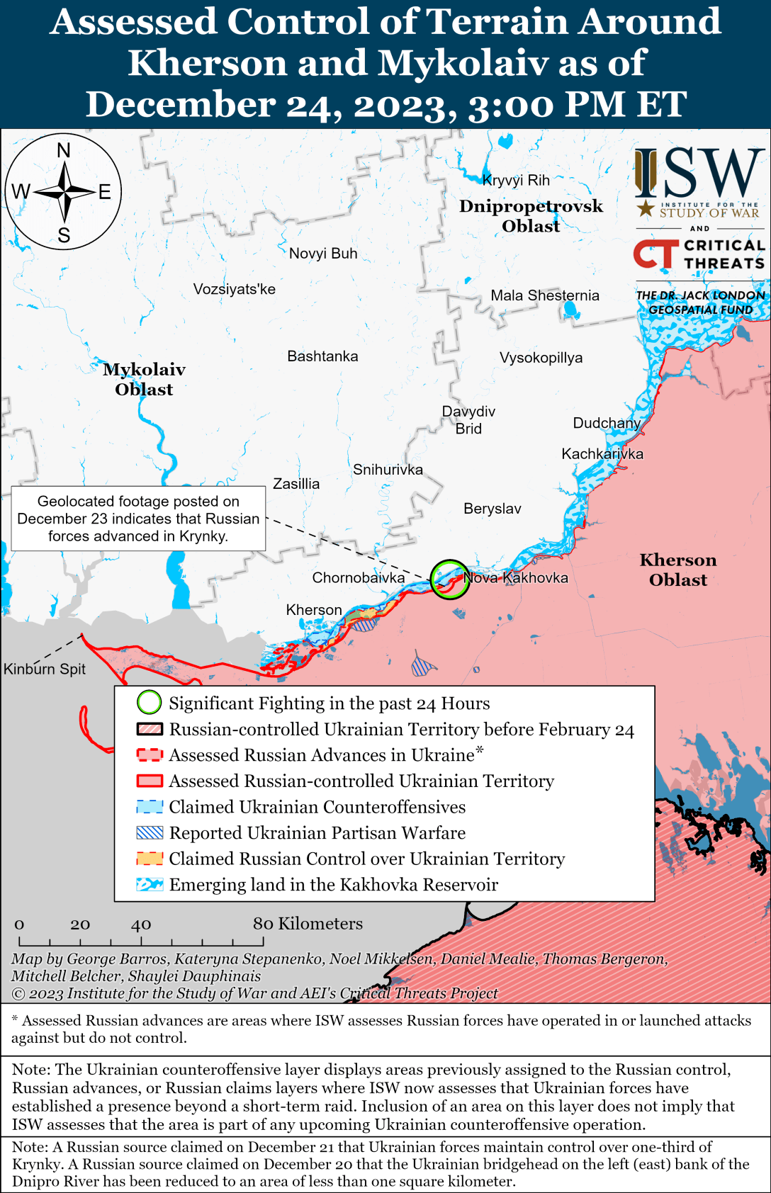 Ситуація на Херсонському напрямку, карта ISW