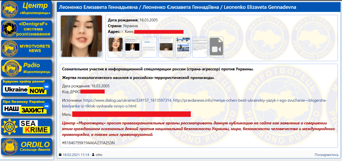 миротворец, лиза леоненко, тикток, tiktok