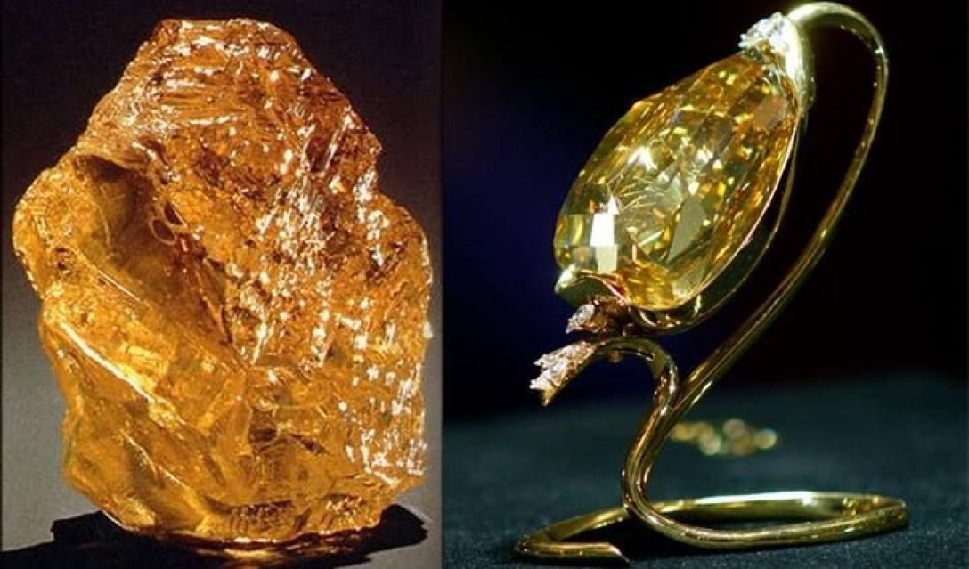 Желтый бриллиант, золотая канарейка, крупнейший в мире бриллиант, самый большой бриллиант