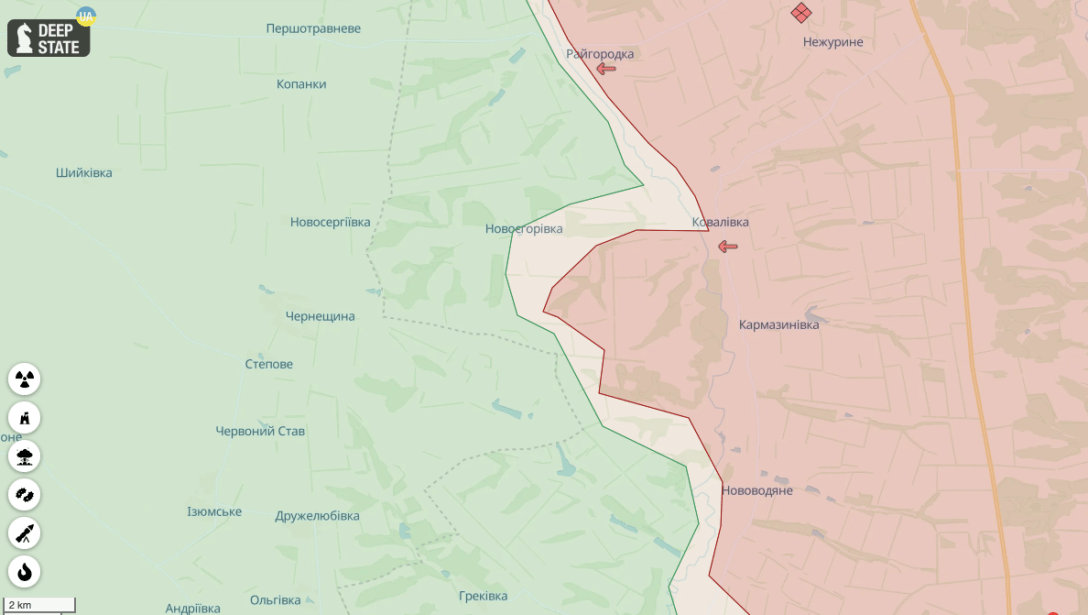 Карта на битките в Сватовски район на Луганска област, карта на битките Украйна