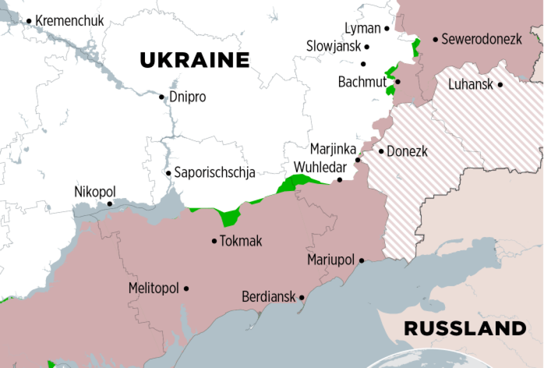 Карта контрнаступления Украины по версии Bild