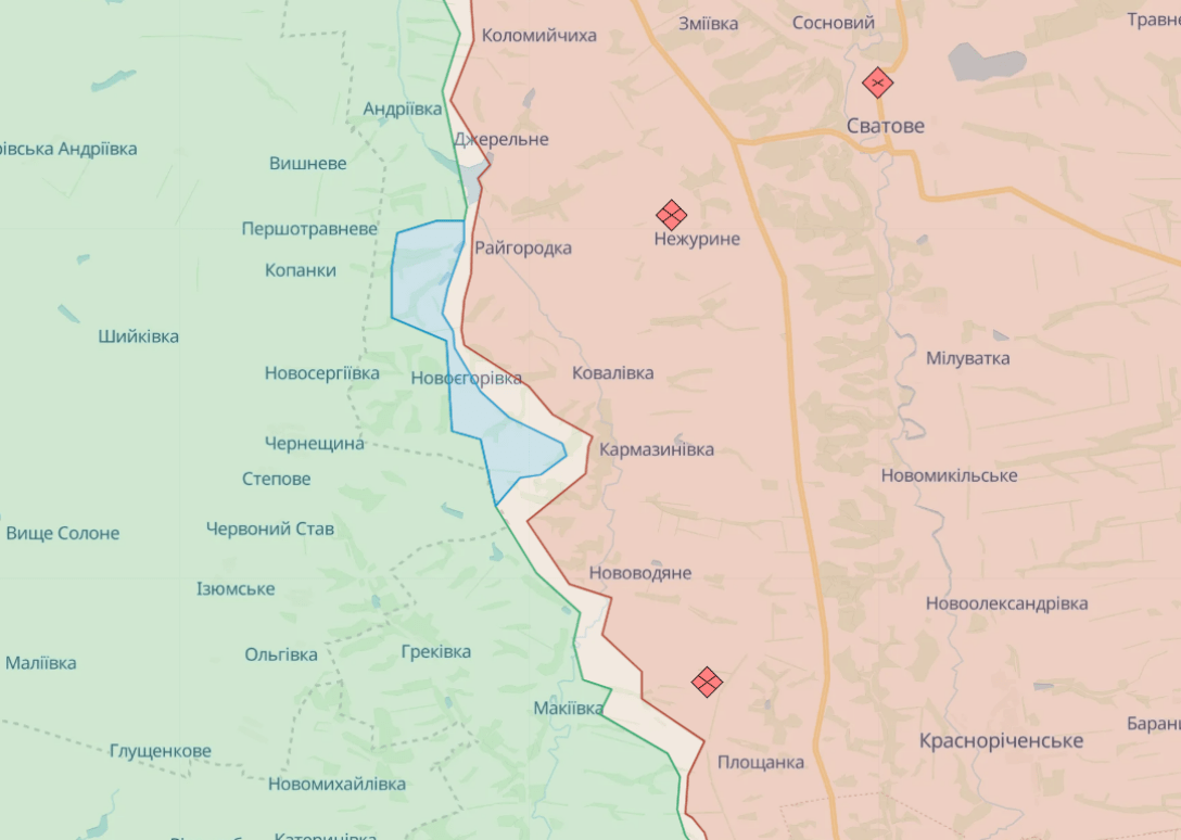 зСУ відкинули ЗС РФ від Новоєгорівки Скрин: deepstatemap.live