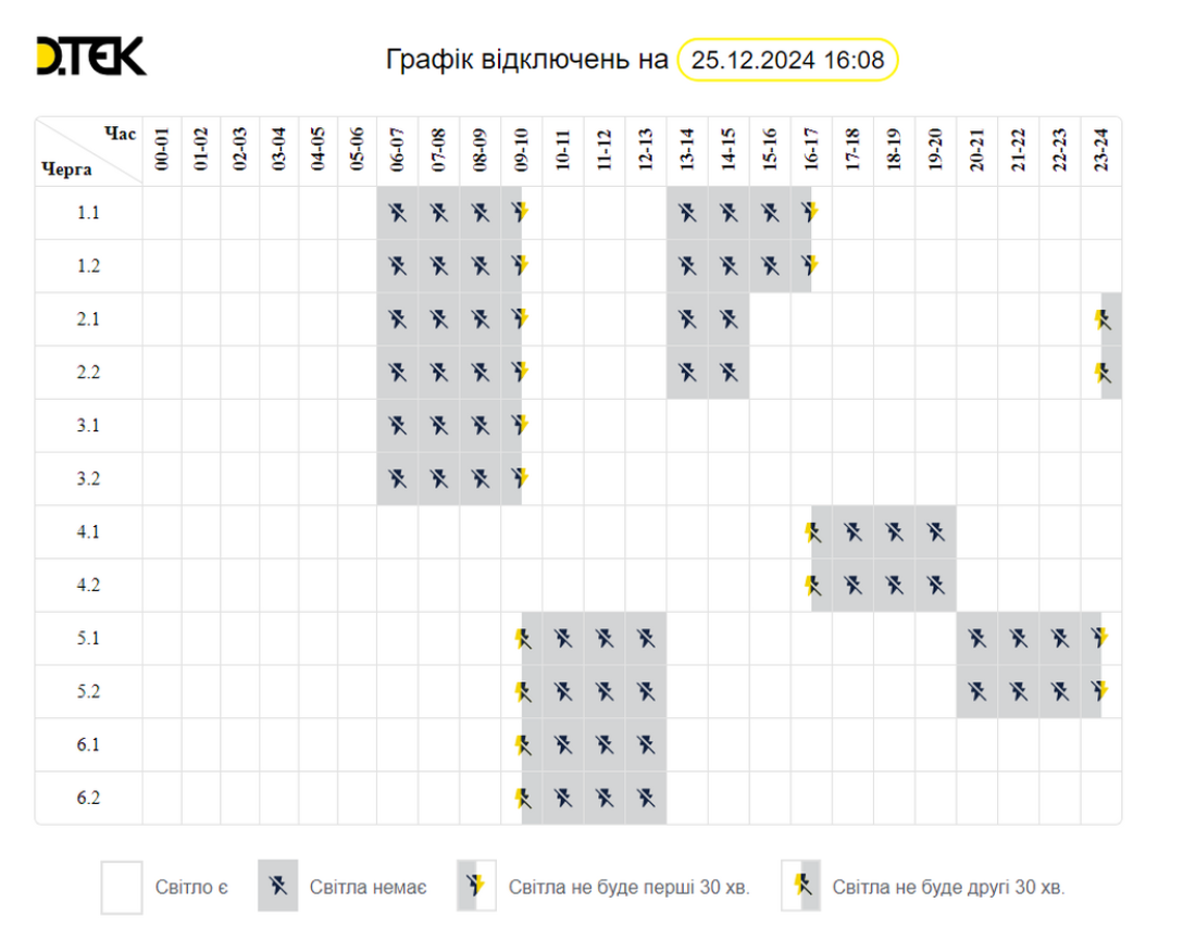 Одне з міст вже повністю зі світлом: в ДТЕК оновили графіки відключення електроенергії