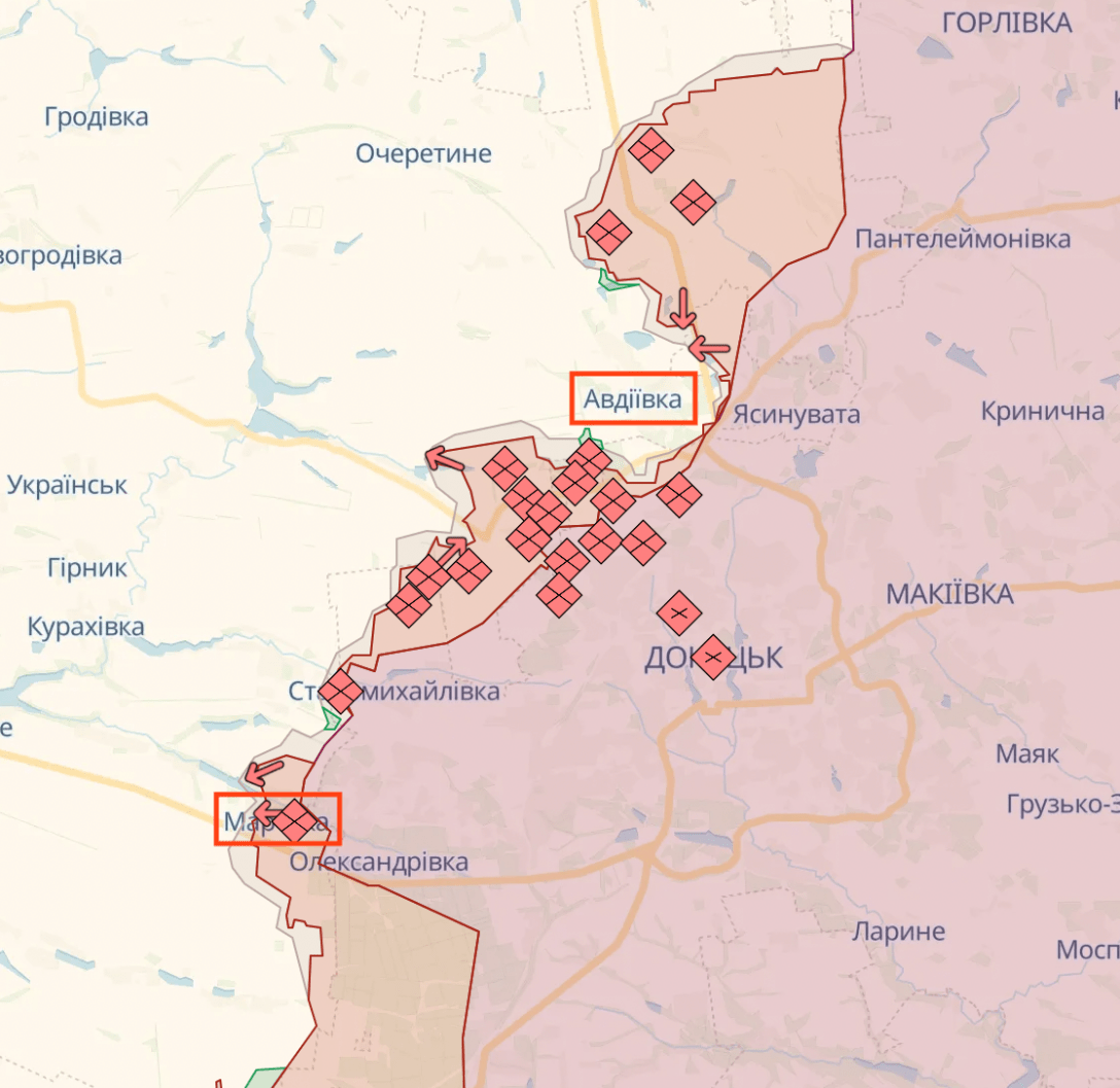 Карта марьинка авдеевка