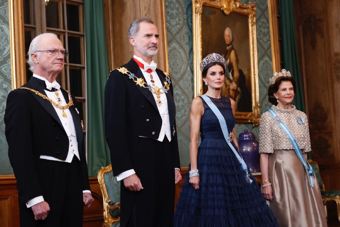 Королева Летиция, король Филипп, король Карл XVI Густав, королева Сильвия