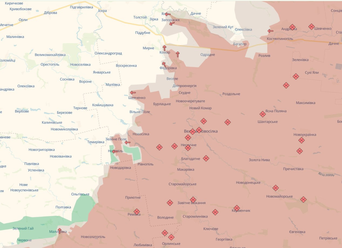 Фронт -лінія Новопавловський напрямок 