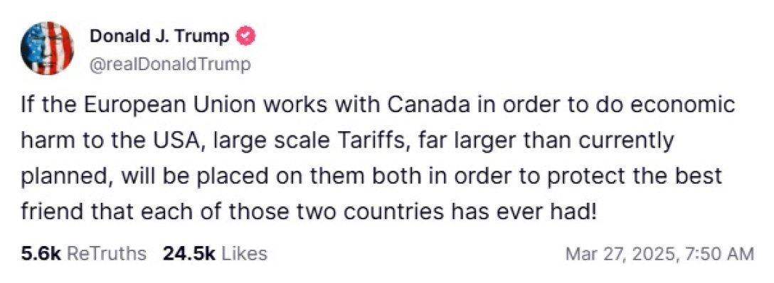 трамп про европу и канаду, пост