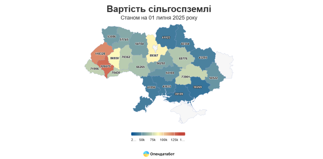 Вартість гектара землі в Україні зареєстрована