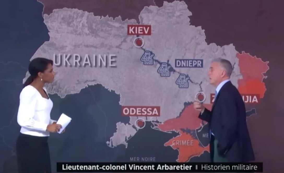 Prancūzų karių dislokavimas palei Dnieprą parodytų Rusijai „raudoną liniją“ dėl perėjimo į dešiniojo Ukrainos kranto teritoriją.