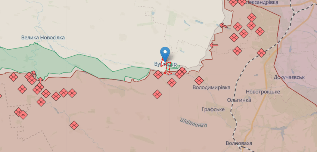 Ситуація поблизу Вугледара станом на 27 червня